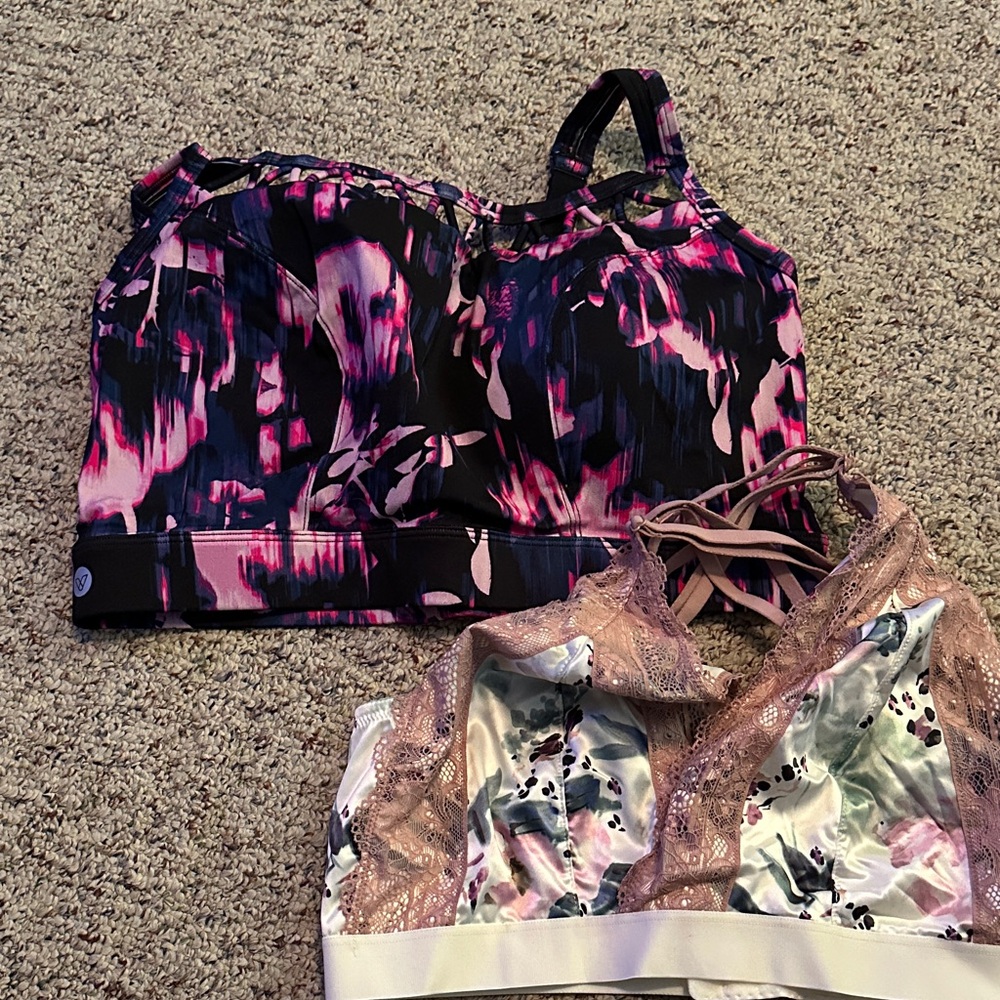 Cacique Pink and Black Sports Bra